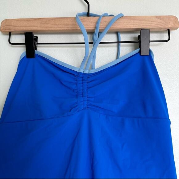 Diane Von Furstenberg Blue Bandeau Halter One-Piece Swimsuit - Picture 3 of 5